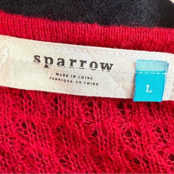 Sparrow Anthropologie red knit sweater dress set long sleeve size L boho - Picture 7 of 8